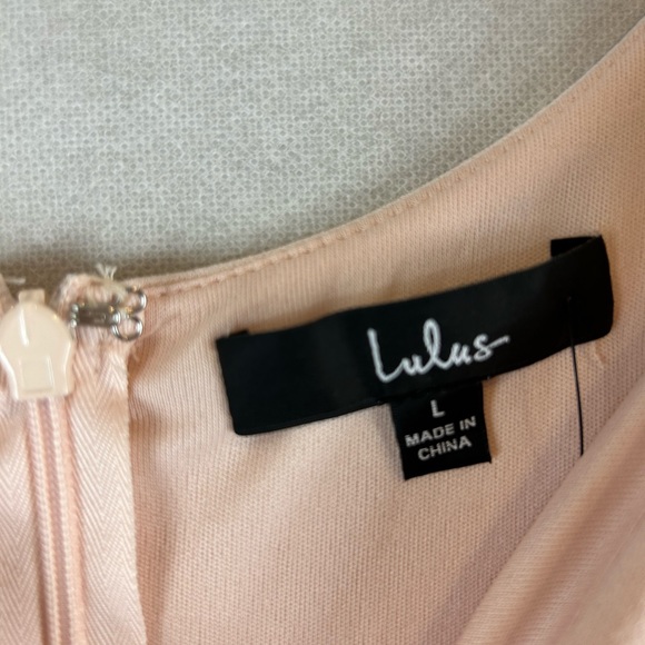 Lulus take me out tonight Midi dress NWT size 14 side slit blush pink - Picture 6 of 10